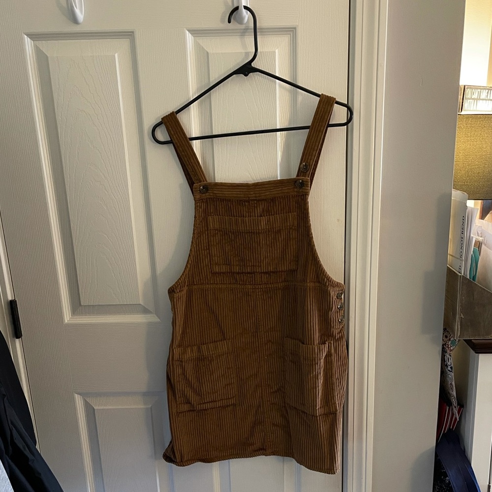 Sleeveless Cord Pinafore dress